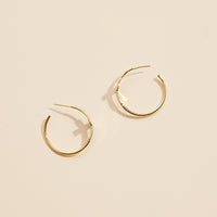 Cross Gold Dip Hoop Earrings