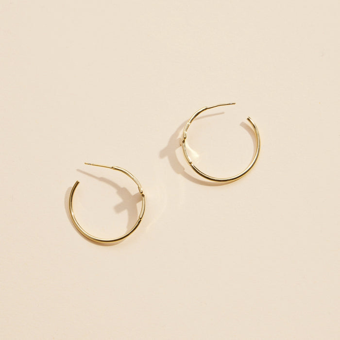 Cross Gold Dip Hoop Earrings