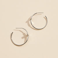 Cross Gold Dip Hoop Earrings