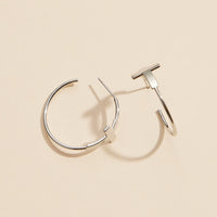 Cross Gold Dip Hoop Earrings