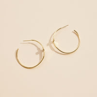 Cross Gold Dip Hoop Earrings