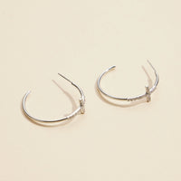 Cross Gold Dip Open Hoop Earrings