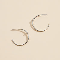 Cross Gold Dip Open Hoop Earrings