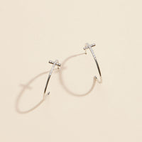 Cross Gold Dip Open Hoop Earrings