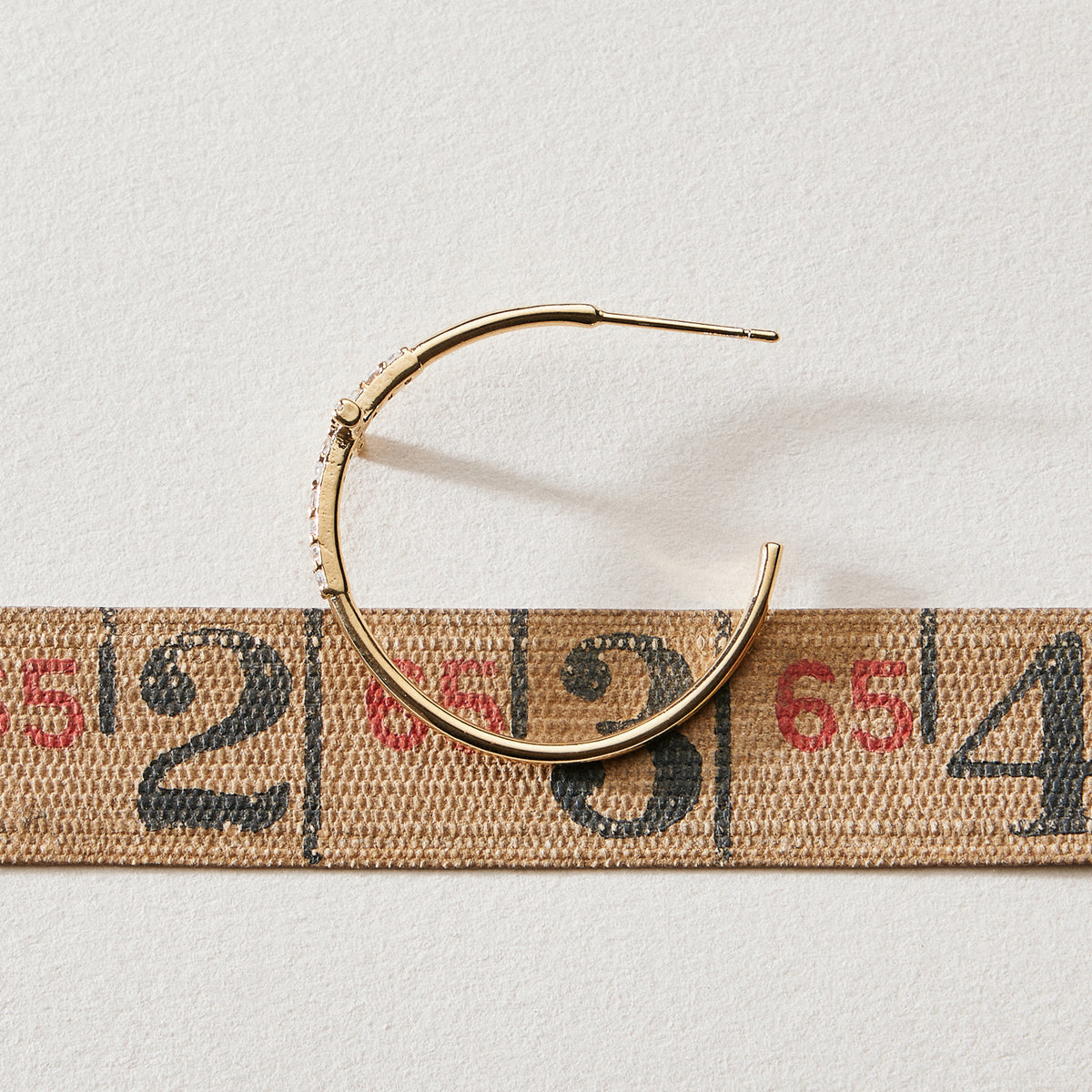 Gold Dipped CZ Cross Open Hoop Earrings
