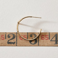 Gold Dipped CZ Cross Open Hoop Earrings
