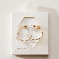 Gold Dipped CZ Cross Open Hoop Earrings