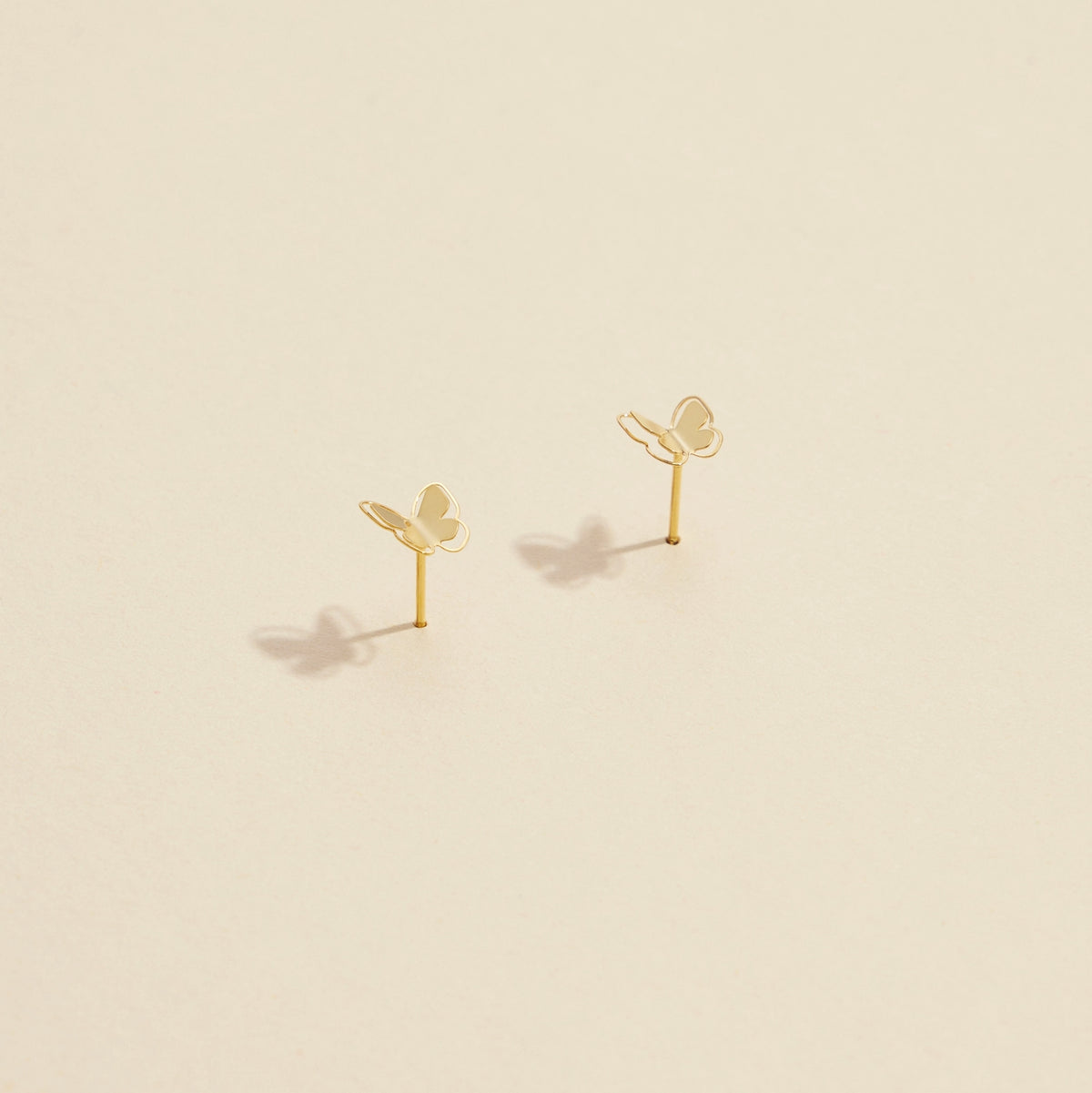 Butterfly Gold Dip Stud Earrings