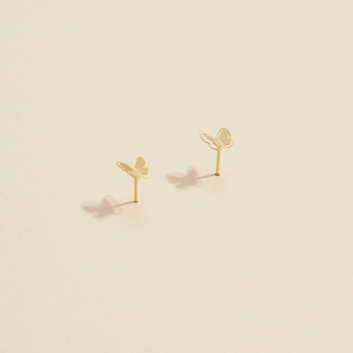 Butterfly Gold Dip Stud Earrings
