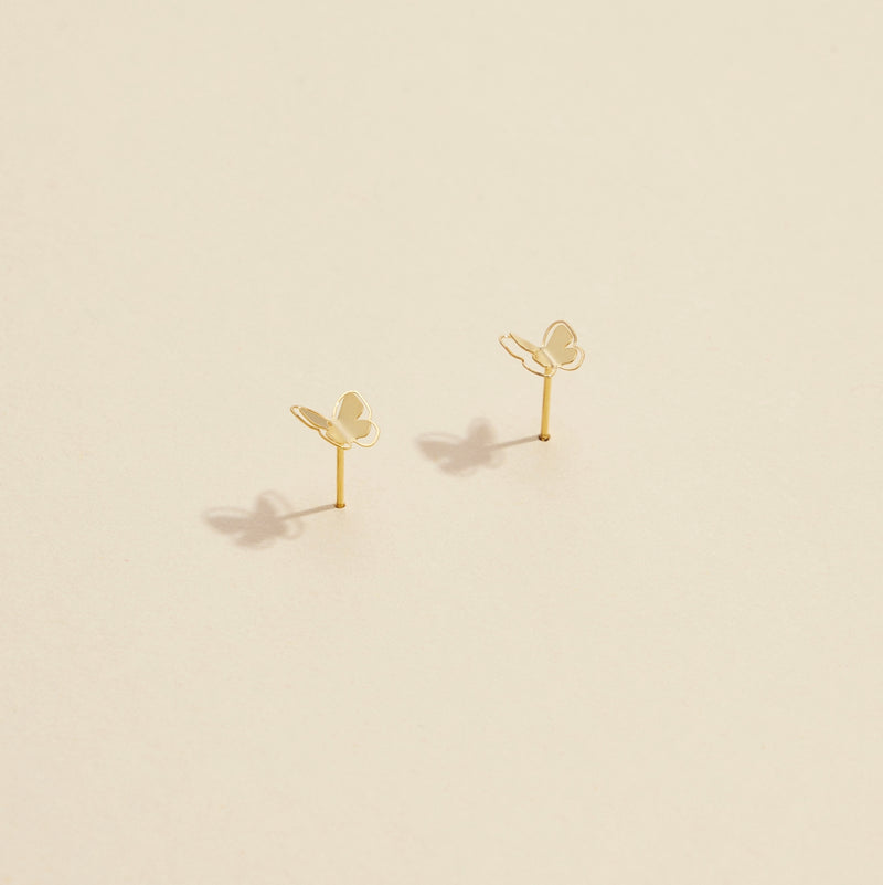 Butterfly Gold Dip Stud Earrings