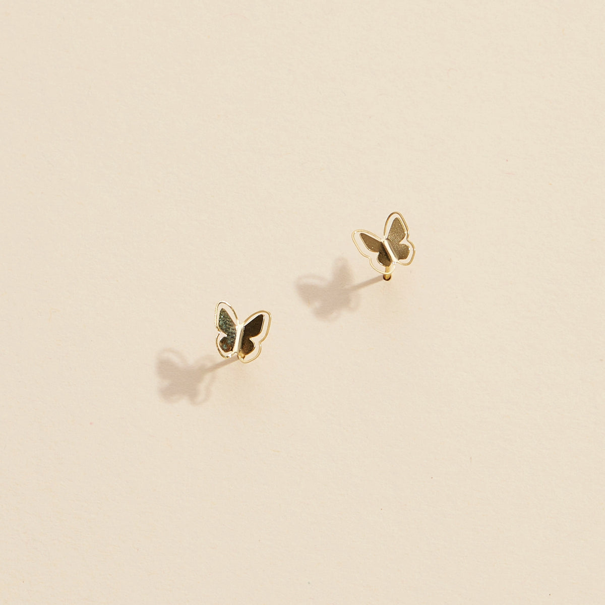 Butterfly Gold Dip Stud Earrings
