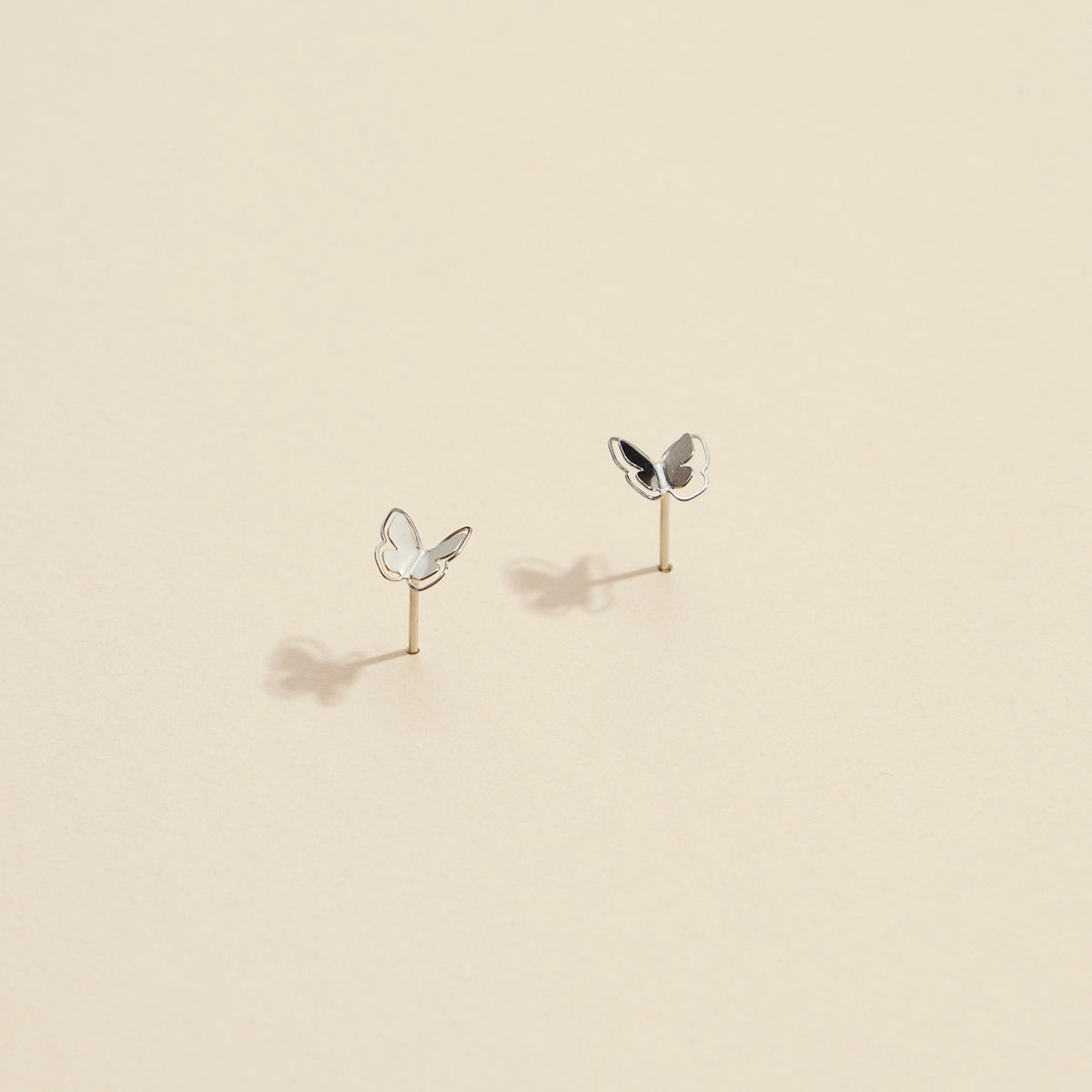 Butterfly Gold Dip Stud Earrings
