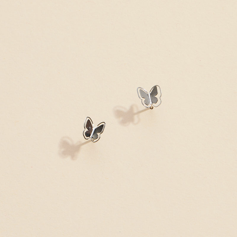 Butterfly Gold Dip Stud Earrings