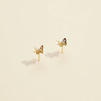 Butterfly Gold Dip Layered Stud Earrings