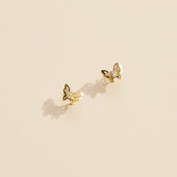 Butterfly Gold Dip Layered Stud Earrings