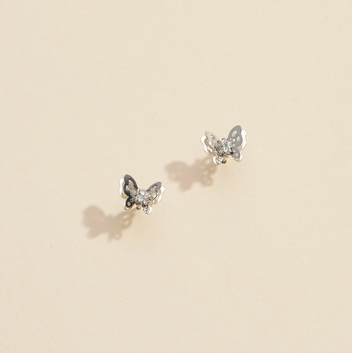 Butterfly Gold Dip Layered Stud Earrings