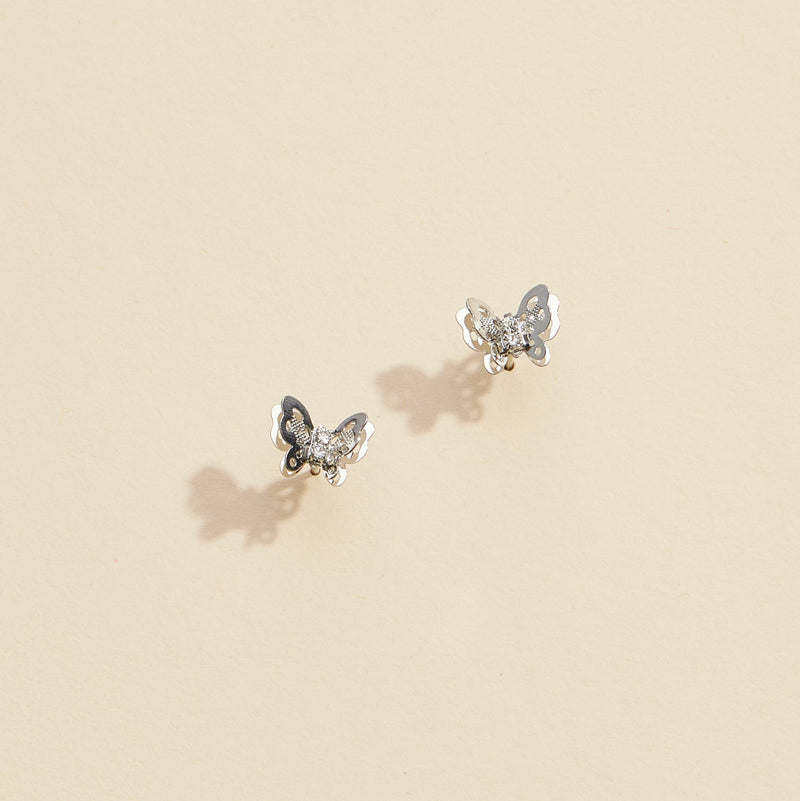 Butterfly Gold Dip Layered Stud Earrings