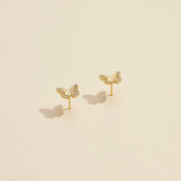 Butterfly Gold Dip Stud Earrings