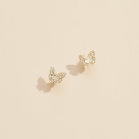 Butterfly Gold Dip Stud Earrings