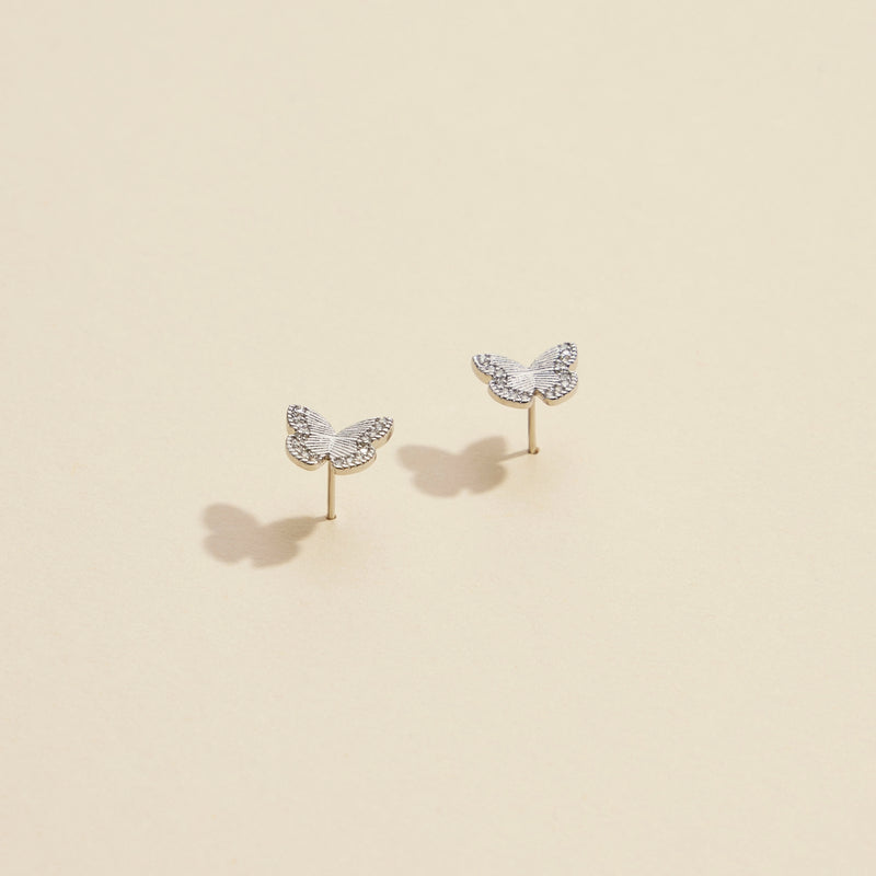 Butterfly Gold Dip Stud Earrings