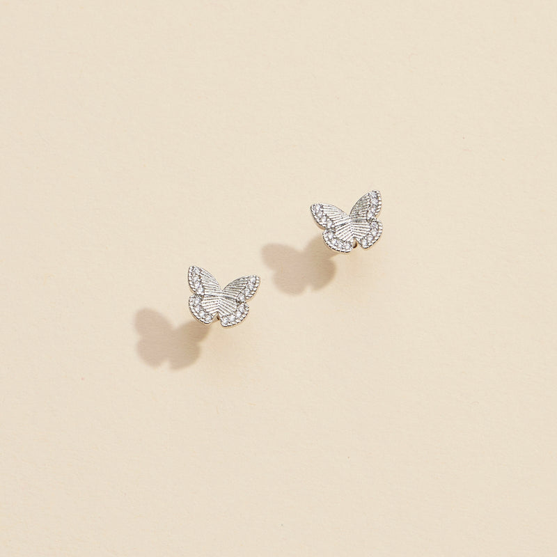 Butterfly Gold Dip Stud Earrings