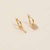 Key & Lock 18K Gold Dip Basic Hoop Earrings