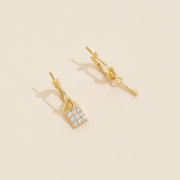 Key & Lock 18K Gold Dip Basic Hoop Earrings