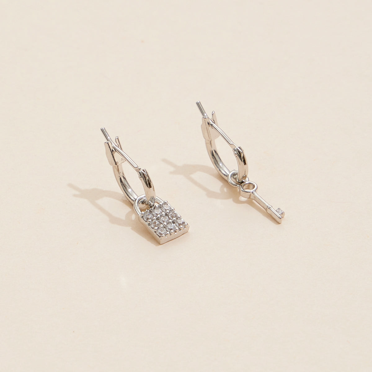 Key & Lock 18K Gold Dip Basic Hoop Earrings