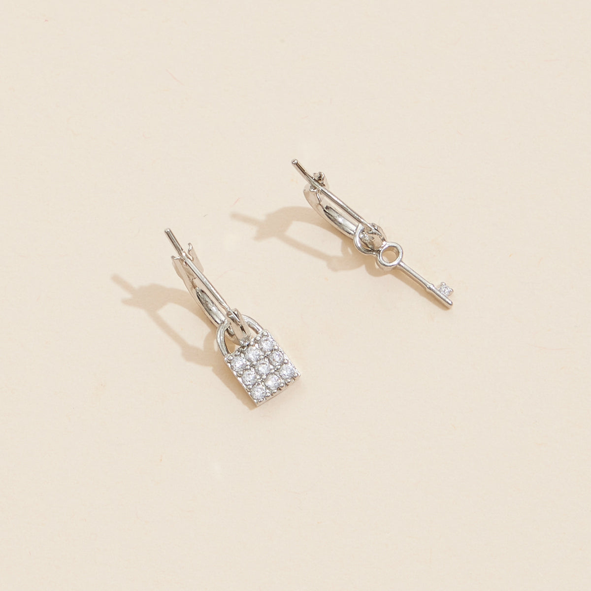 Key & Lock 18K Gold Dip Basic Hoop Earrings