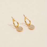 Round Charm 18K Gold Dip Basic Hoop Earrings
