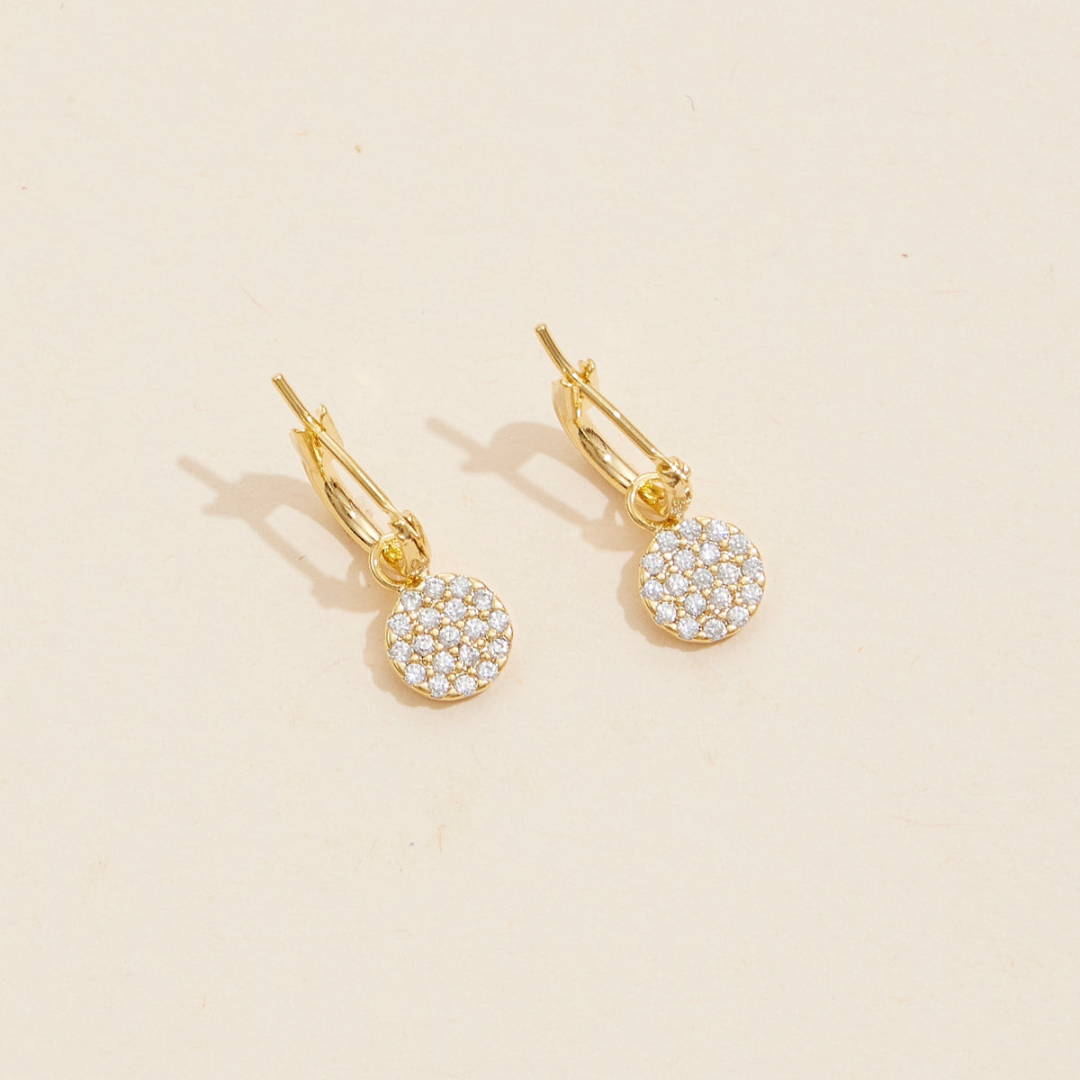 Round Charm 18K Gold Dip Basic Hoop Earrings