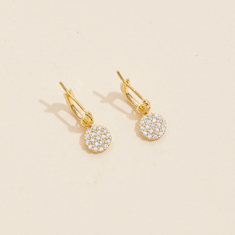 Round Charm 18K Gold Dip Basic Hoop Earrings