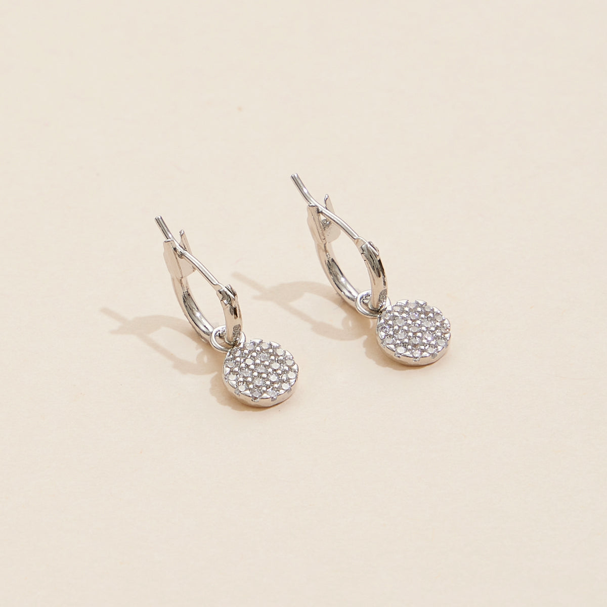 Round Charm 18K Gold Dip Basic Hoop Earrings
