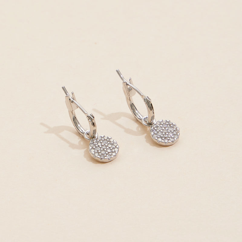 Round Charm 18K Gold Dip Basic Hoop Earrings