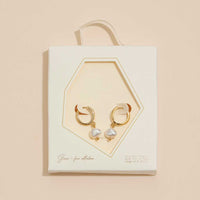 18K Gold Dipped Faux Freshwater Pearl Hoop Earrings