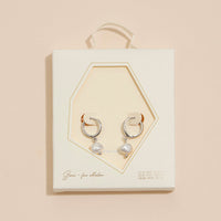 18K Gold Dipped Faux Freshwater Pearl Hoop Earrings