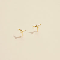 Bull Head Gold Dip Stud Earrings