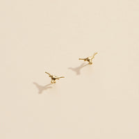 Bull Head Gold Dip Stud Earrings