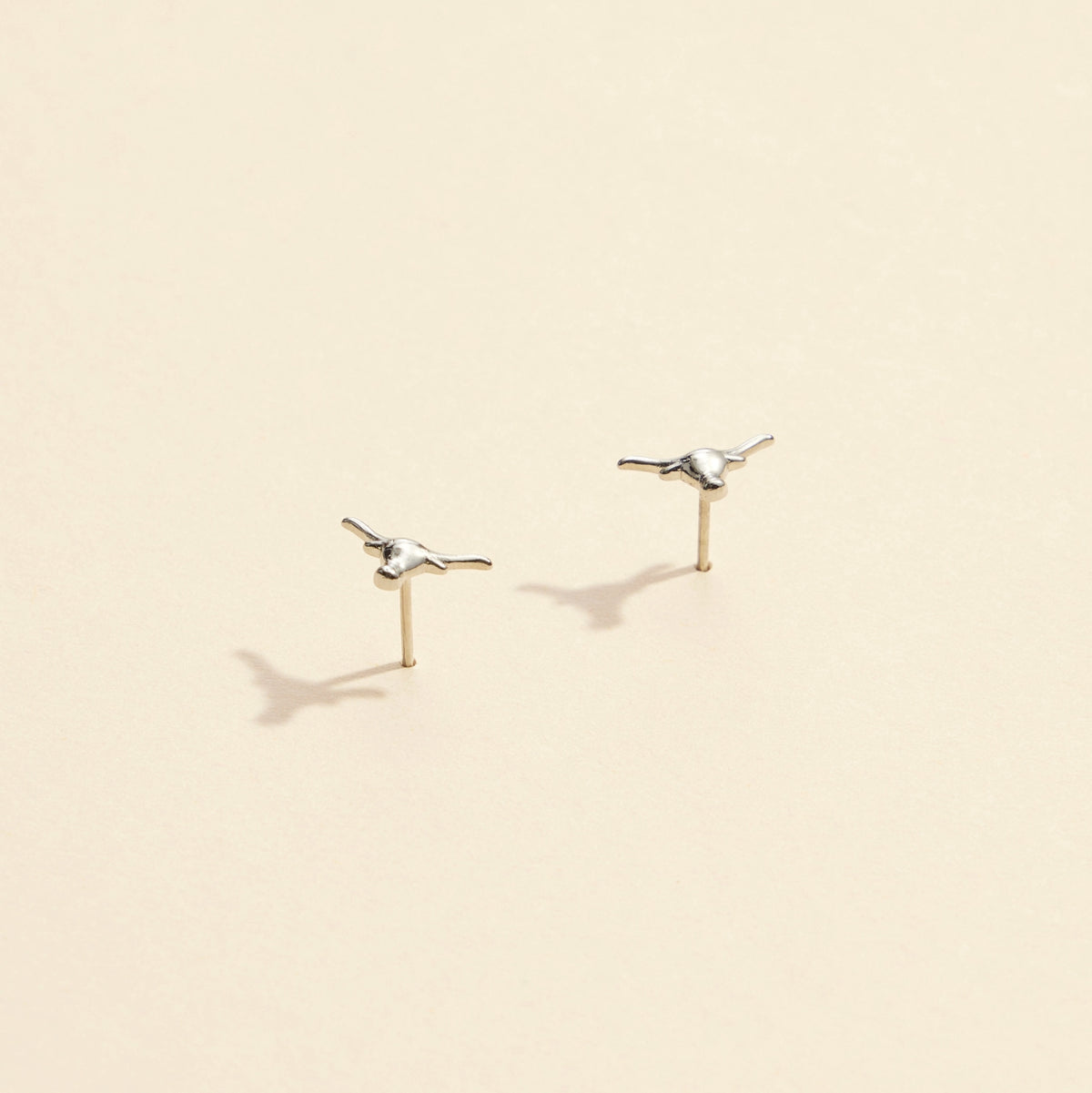 Bull Head Gold Dip Stud Earrings
