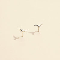 Bull Head Gold Dip Stud Earrings