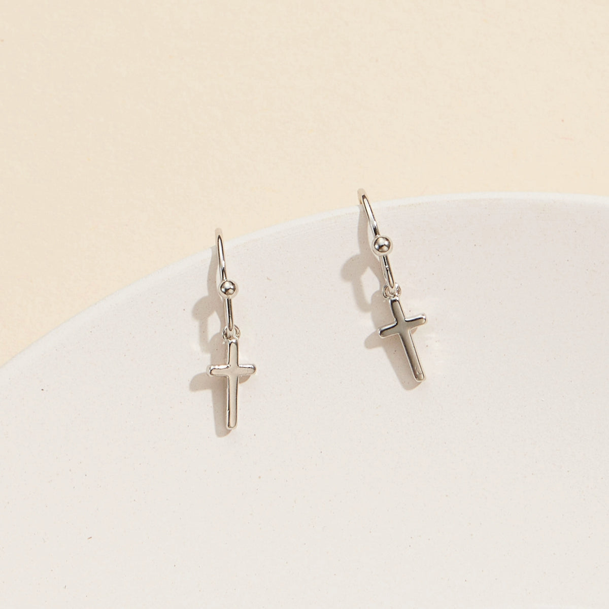 Cross Gold Dip Dangling Earrings