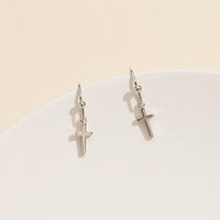 Cross Gold Dip Dangling Earrings