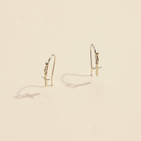 Cross Gold Dip Dangling Earrings