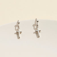 Cross Gold Dip Dangling Earrings