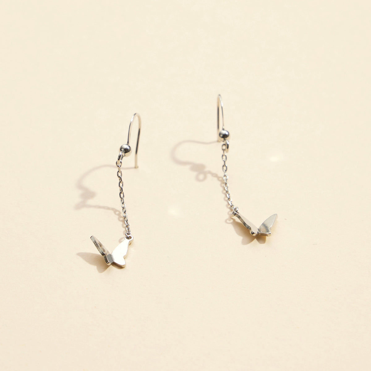 Butterfly Charm Gold Dip Dangling Earrings