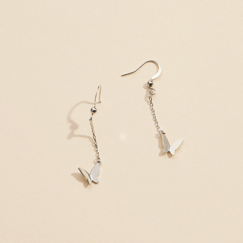 Butterfly Charm Gold Dip Dangling Earrings