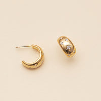 CZ Northern Star Huggie Earrings | 18K Gold Dipped