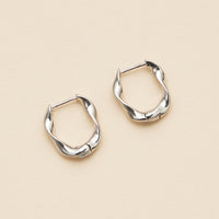 Wavy 18K Gold Dip Hoop Earrings