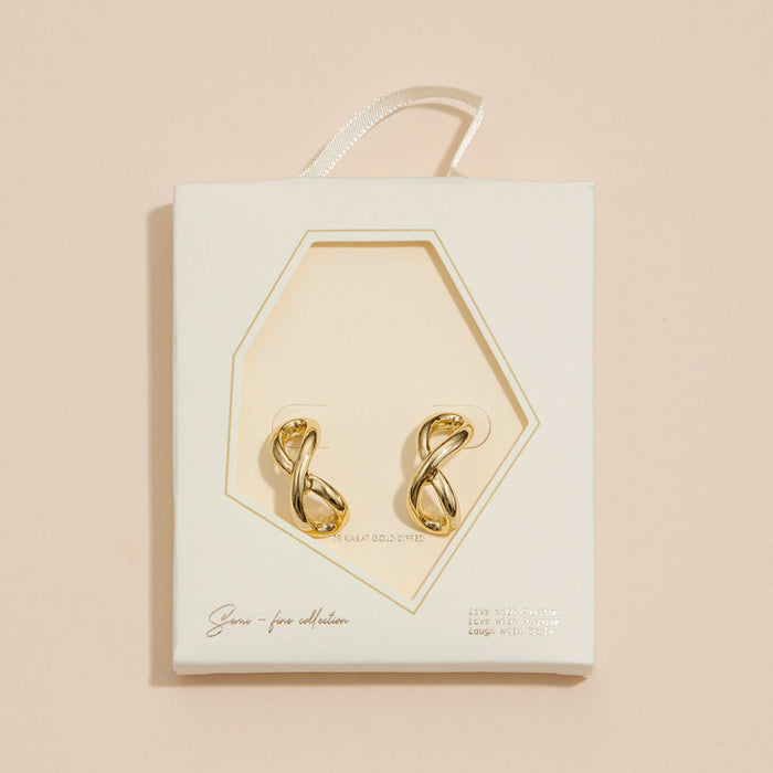 Infinity 18K Gold Dip Hoop Earrings