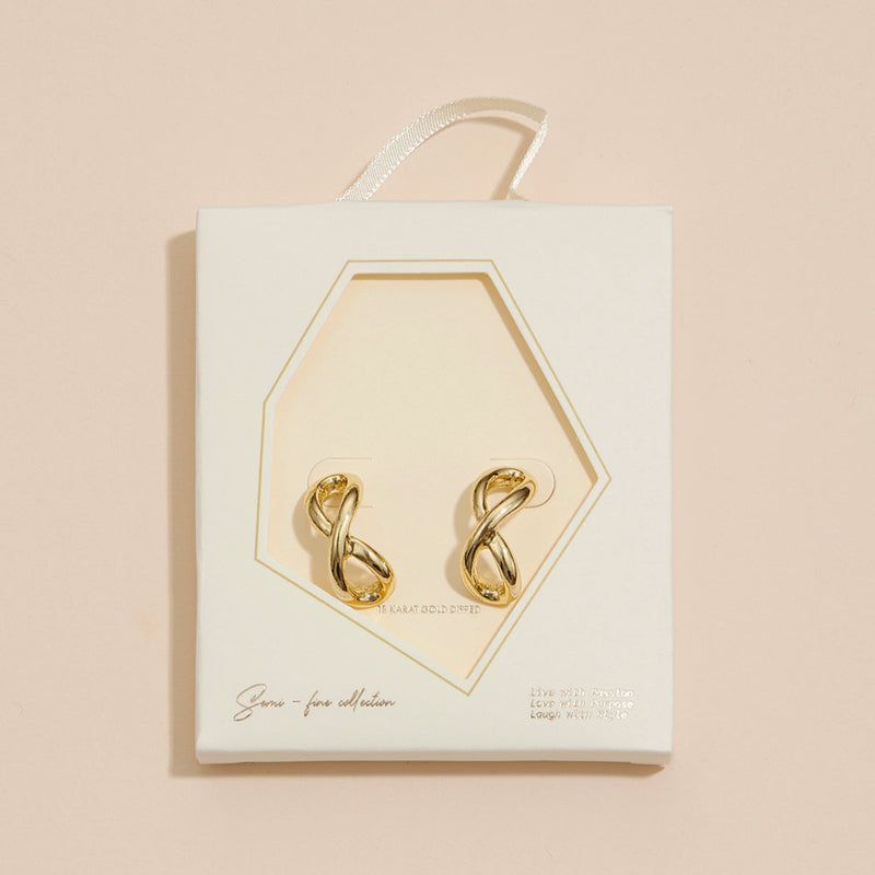 Infinity 18K Gold Dip Hoop Earrings